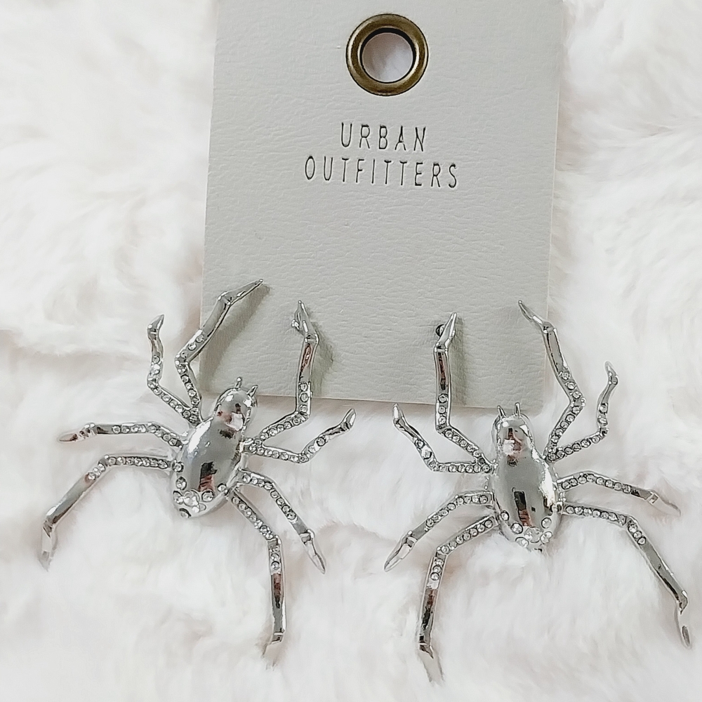 Urban Outfitters silver spider earrings
